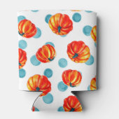 Waterverf Oranje pompoenen blauw pokadots Blikjeskoeler (Achterkant)