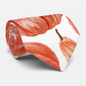 Waterverf Oranje pompoenpatroon Stropdas (Opgerold)
