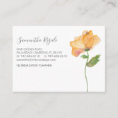 Waterverf Oranje Poppy Flower Business Informatiekaartje (Voorkant)