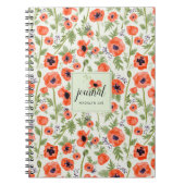 Waterverf Oranje Red Poppy Flowers Notitieboek (Voorkant)