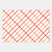 Waterverf Oranje rode strepen Inpakpapier Vel (Voorkant 3)