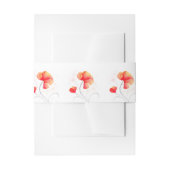 Waterverf oranje rode wilde-bloembruiloft uitnodigingen wikkel (Voorkant Voorbeeld)