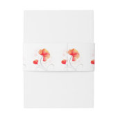 Waterverf oranje rode wilde-bloembruiloft uitnodigingen wikkel (Achterkant Voorbeeld)