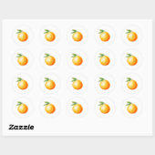 Waterverf Oranje Ronde Sticker (Vel)