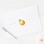 Waterverf Oranje Ronde Sticker (Envelop)