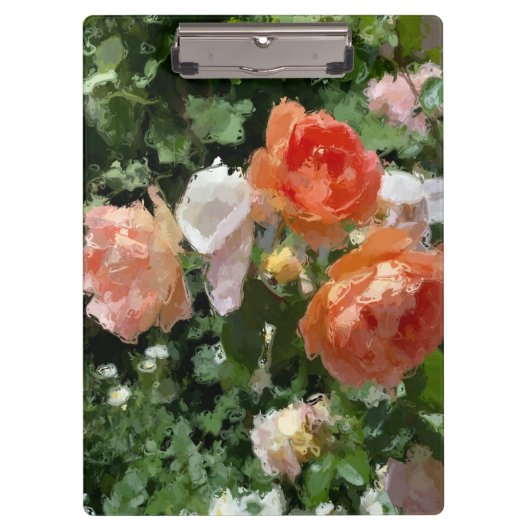 Waterverf Oranje Rozen Klembord (Voorkant)