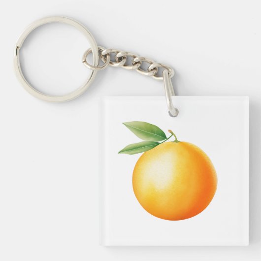 Waterverf Oranje Sleutelhanger (Voorkant)