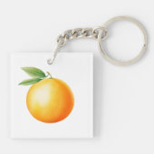 Waterverf Oranje Sleutelhanger (Achterkant)
