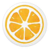 Waterverf Oranje slice Keramische Knop (Voorkant)