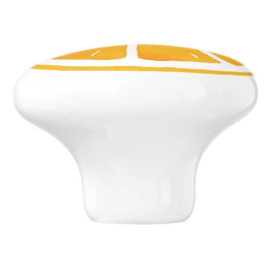 Waterverf Oranje slice Keramische Knop (Zijkant)