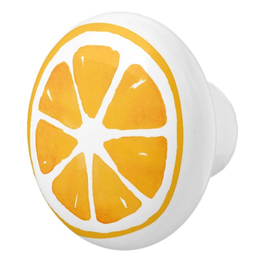 Waterverf Oranje slice Keramische Knop (Rechts)