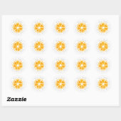Waterverf Oranje slice-labels Ronde Sticker (Vel)