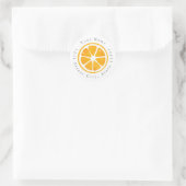 Waterverf Oranje slice-labels Ronde Sticker (Tas)