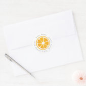 Waterverf Oranje slice-labels Ronde Sticker (Envelop)