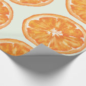 Waterverf oranje Slice Pattern Wrapping Paper Cadeaupapier (Hoek)