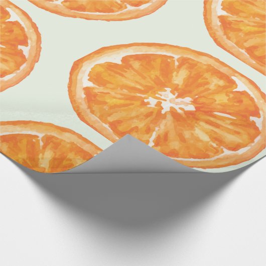 Waterverf oranje Slice Pattern Wrapping Paper Cadeaupapier (Hoek)