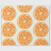 Waterverf oranje Slice Pattern Wrapping Paper Cadeaupapier (Vlak)