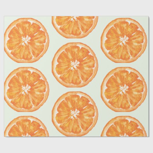 Waterverf oranje Slice Pattern Wrapping Paper Cadeaupapier (Vlak)