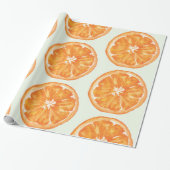 Waterverf oranje Slice Pattern Wrapping Paper Cadeaupapier (Uitgerold)
