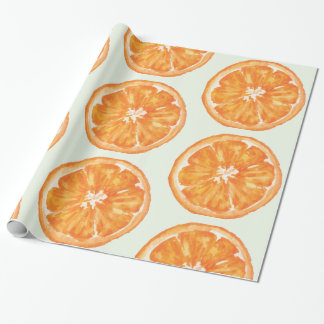 Waterverf oranje Slice Pattern Wrapping Paper Cadeaupapier