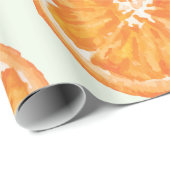 Waterverf oranje Slice Pattern Wrapping Paper Cadeaupapier (Rol Hoek)