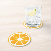 Waterverf Oranje slice Ronde Kartonnen Onderzetter (Insitu)