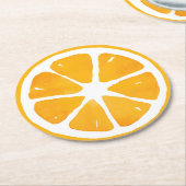 Waterverf Oranje slice Ronde Kartonnen Onderzetter (Gebogen)
