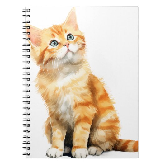 WATERVERF ORANJE TABBY CAT NOTITIEBOEK (Voorkant)
