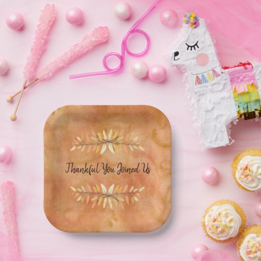 Waterverf Oranje Thanksgiving najaar Papieren Bordje (Feest)