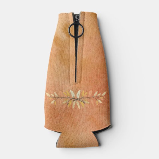 Waterverf Oranje Thanksgiving najaarkleuren laten  Flesjeskoeler (Achterkant)