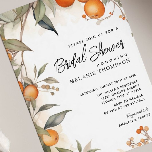 Waterverf oranje Thema Vrijgezellenfeest Kaart