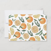 Waterverf oranje tuin. Citrus bloemenbruiloft RSVP Kaartje (Achterkant)