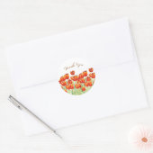waterverf oranje tulpen klassieke ronde sticker (Envelop)