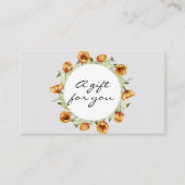 Waterverf oranje tulpen met cadeaukaart visitekaartje (Voorkant)