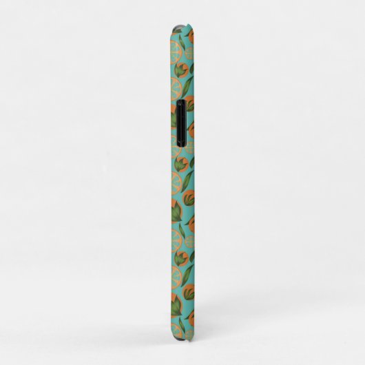 Waterverf Oranje Turquoise Botanisch Gepersonalise Case-Mate iPhone Case (Achterkant/rechts)