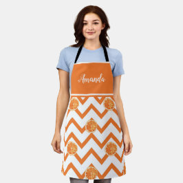 Waterverf oranje vers patroon gepersonaliseerd schort