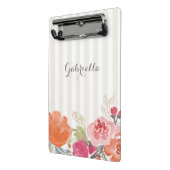 Waterverf Oranje volken Pinstripes Persoonlijk Mini Klembord (Angled2)