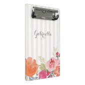 Waterverf Oranje volken Pinstripes Persoonlijk Mini Klembord (Schuin)