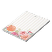 Waterverf Oranje volken Pinstripes Persoonlijk Notitieblok (Linkerzijde)