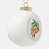 Waterverf Oranje vruchten: takken geïsoleerd. Keramische Bal Ornament (Links)