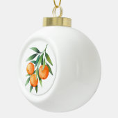 Waterverf Oranje vruchten: takken geïsoleerd. Keramische Bal Ornament (Rechts)