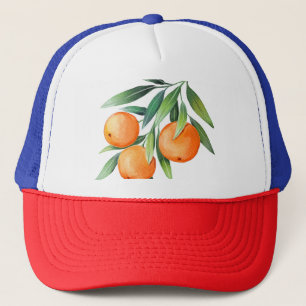 Waterverf Oranje vruchten: takken geïsoleerd. Trucker Pet