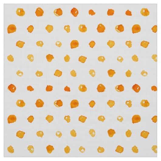 Waterverf Oranje Yellow Dot Pattern Fabric Stof (Swatch)