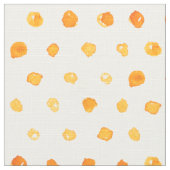 Waterverf Oranje Yellow Dot Pattern Fabric Stof (Close Up)