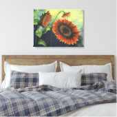 Waterverf Oranje zonnebloemen Schilderen op Canvas (Insitu (Slaapkamer))