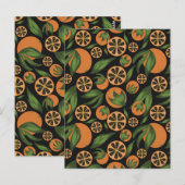 Waterverf Oranje zwarte fruitpatroon Briefkaart (Voorkant / Achterkant)