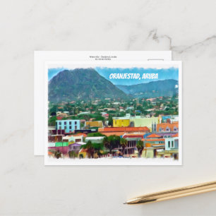 Waterverf Oranjestad, Aruba Briefkaart
