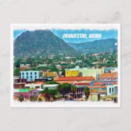 Waterverf Oranjestad, Aruba Briefkaart