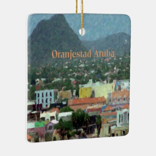 Waterverf Oranjestad, Aruba Keramisch Ornament (Rechts)