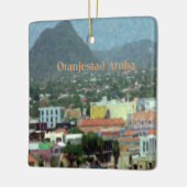 Waterverf Oranjestad, Aruba Keramisch Ornament (Links)